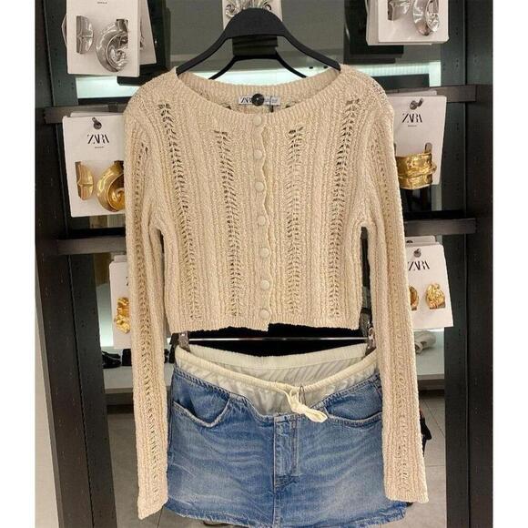 Zara Women's Beige/Tan Long Sleeve Cardigan - Picture 6 of 6